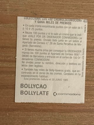 Cromo CROMOLOCOMOCION  BOLLYCAO  3 unidad