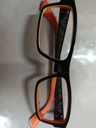 Montura Gafas Armani Negra Naranja mujer.