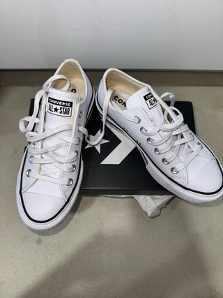 Converse All Star Blancas con Plataforma de Piel
