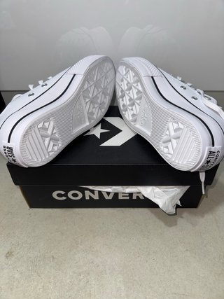 Converse All Star Blancas con Plataforma de Piel
