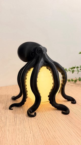 Candeeiro de mesa polvo preto