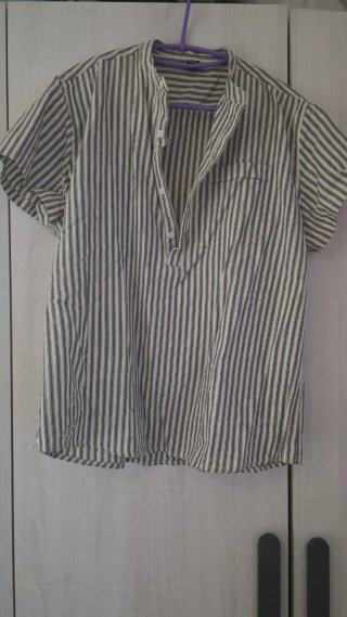 Camisa Manga Corta Rayas Shein