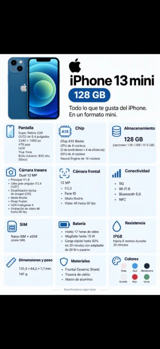IPHONE 13 MINI 128GB//BAT91%!!GARANTÍA!!CAMBIOS!!