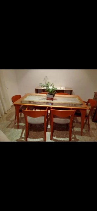 Mesa comedor y 6 sillones madera maciza