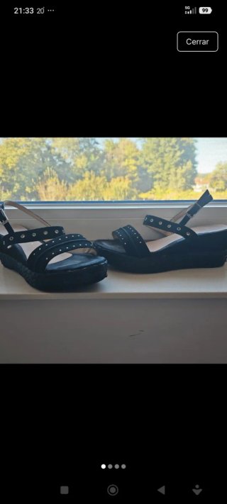 Sandalias de cuña Unisa negras Talla 39