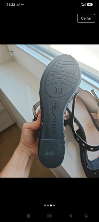 Sandalias de cuña Unisa negras Talla 39