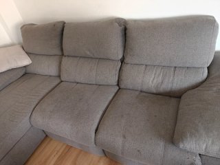 Sofá modular gris tela electrico