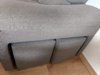 Sofá modular gris tela electrico