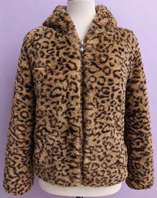 Chaqueta acolchado reversible de leopardo