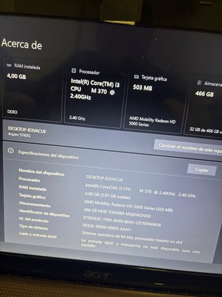 Portátil Acer Aspire 5742G Negro