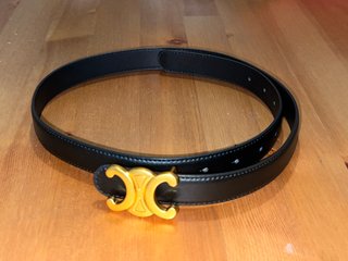 Cintura Celine Nera con Fibbia Dorata