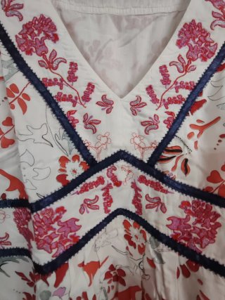 Vestido Blanco Estampado Flores V&L