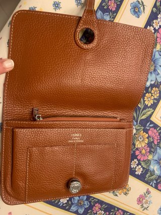 Monedero Hermes Marrón Piel
