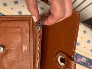 Monedero Hermes Marrón Piel
