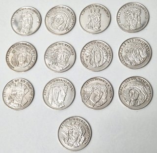 13 Monedas Plata Cofradías Málaga