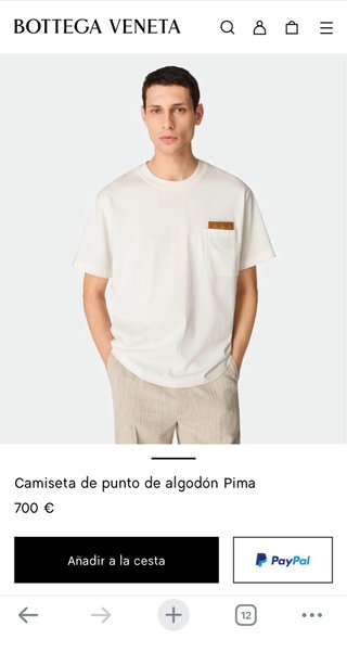 Camiseta Bottega Veneta Beige/Marrón