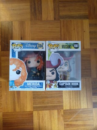 2 Figuras Funko Pop Disney: Mérida y Capitán Garfi