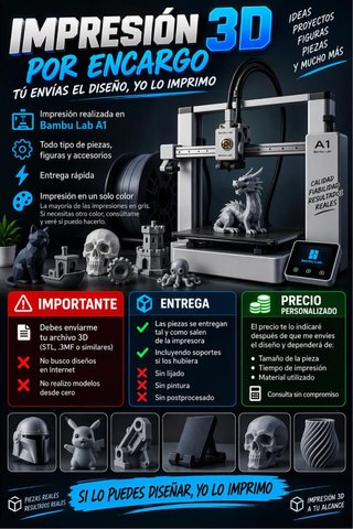 Servicio De Impresiones 3D Bajo Demanda.