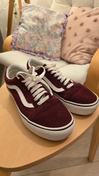 Zapatillas Vans Burdeos con Plataforma