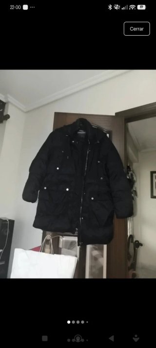 Abrigo Pull&Bear Negro Talla M