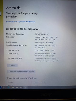 Portátil Acer Negro