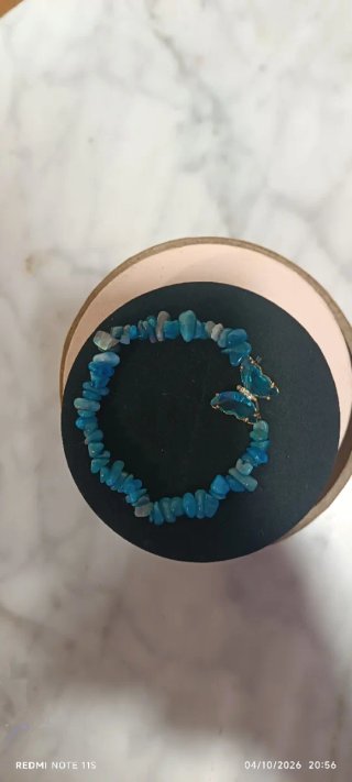 Pulsera de Piedra Natural con Dije de Mariposa