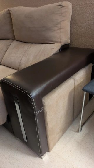 Sofá Chaise Longue Beige y Marrón