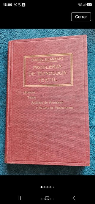 • Libro antiguo "Problemas de Tecnología Textil"