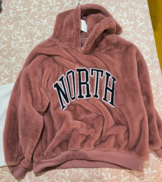 Sudadera rosa pelo con capucha