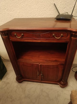 Mueble telefonera auxiliar clásico cerezo