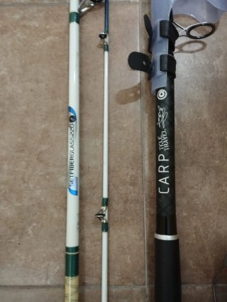 Set de 2 Cañas de Pesca con Carretes y Funda