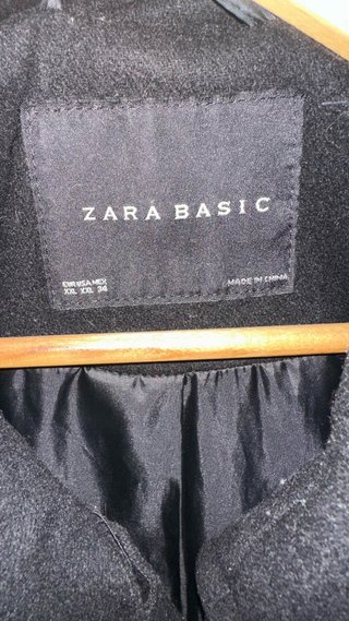 Abrigo Zara Basic Negro Talla XXL
