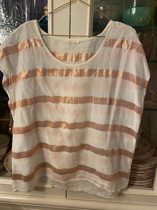 Blusa Ese o Ese Talla M Rayas Cobre