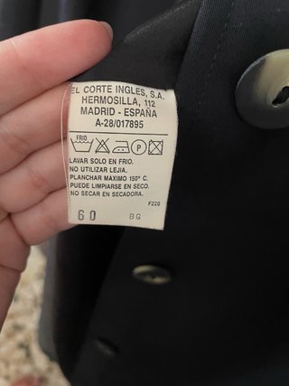 Gabardina El Corte Inglés Talla 60 Negra