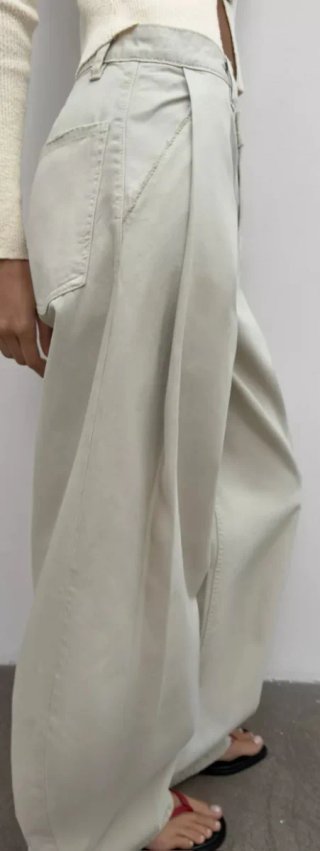 Pantalón Balloon Pinzas Zara XL