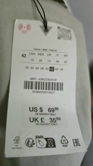 Pantalón Balloon Pinzas Zara XL