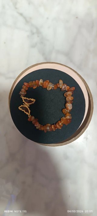 Pulsera de Piedra Natural con Dije de Mariposa