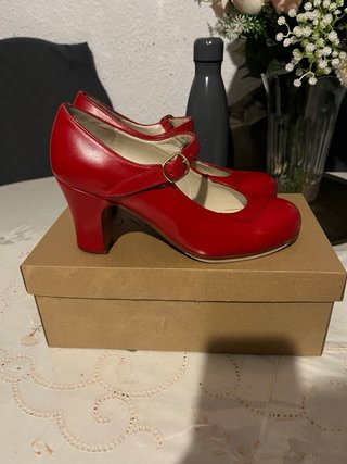 Zapatos Flamenco Piel DON FLAMENCO Rojos
