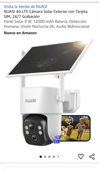 Cámara de Vigilancia 4G NUASI con Panel Solar