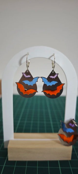 Pendientes y Colgante de Murciélagos