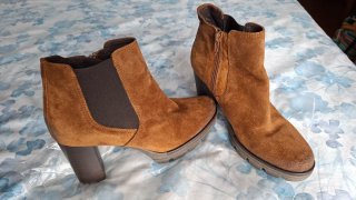 Botines ALPE Ante Marrón Tacón Track