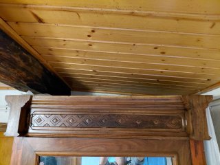 Armario Ropero Antiguo de Madera con Espejo