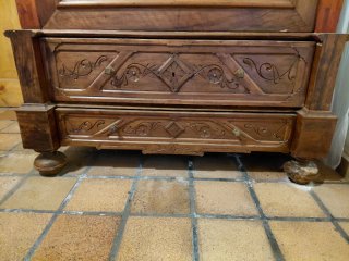 Armario Ropero Antiguo de Madera con Espejo