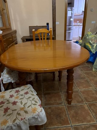 Mesa de Madera Plegable con 4 Sillas