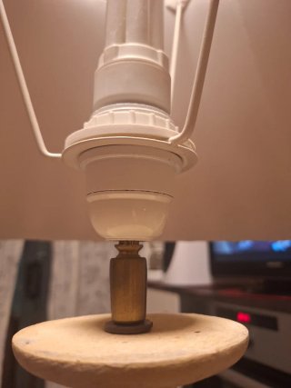 Lámparas vintage de madera con pantalla de tela