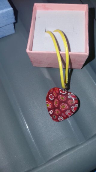 Collana cuore vetro millefiori