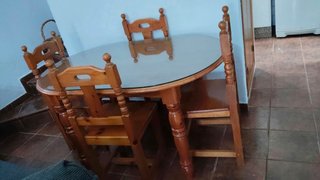 Mueble provenzal madera con vitrina y cajones