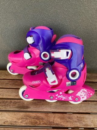 Patines Oxelo Niña Talla 26-28 y protecciones azul