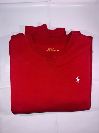 Sudadera Polo Ralph Lauren Roja Logo Manga