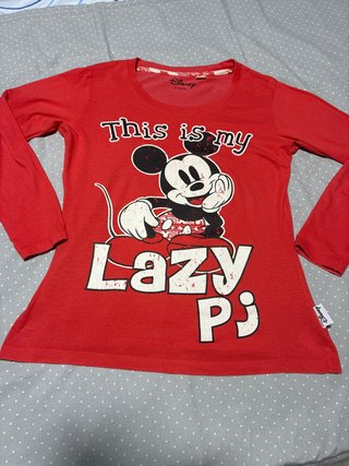 Camiseta Manga Larga Mickey Mouse 100% algodón